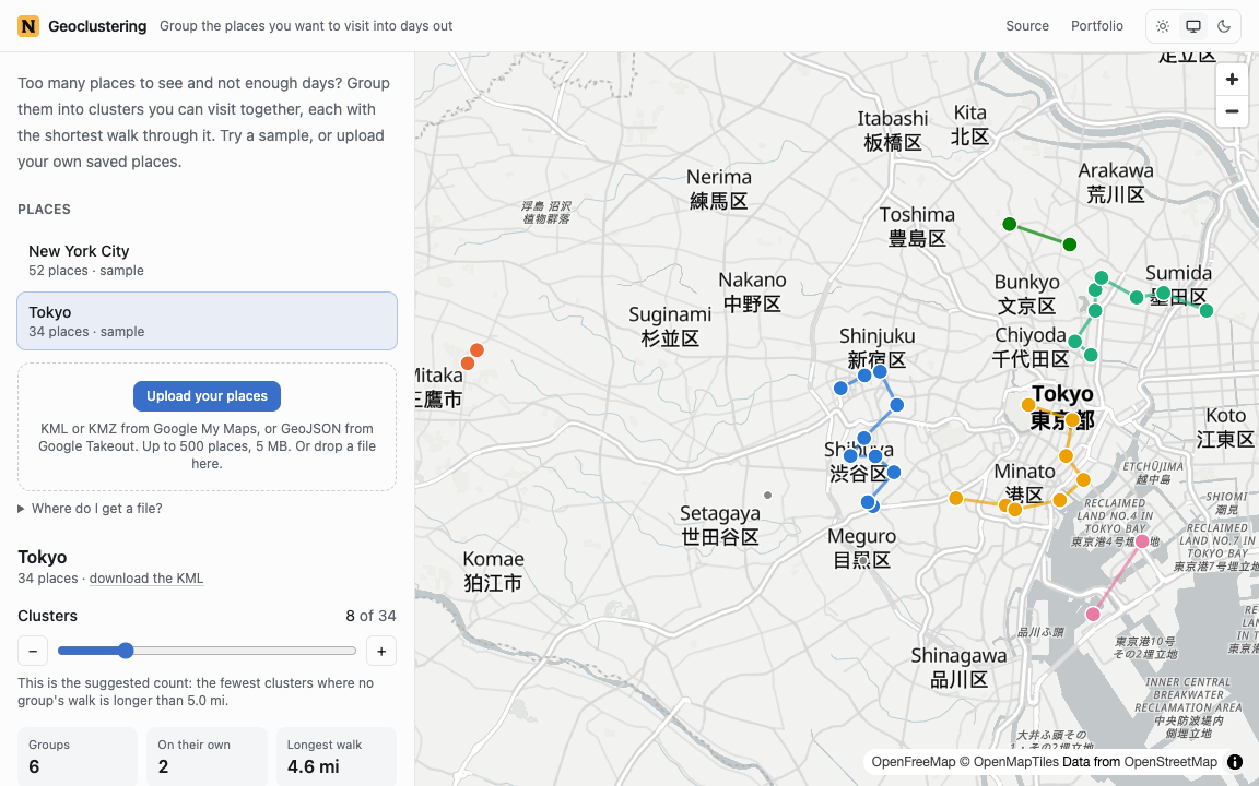 Screenshot of Geoclustering
