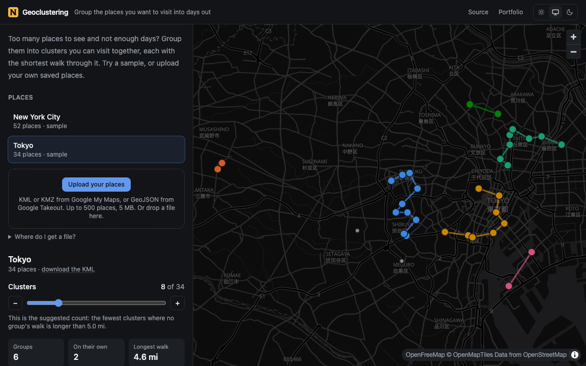 Screenshot of Geoclustering